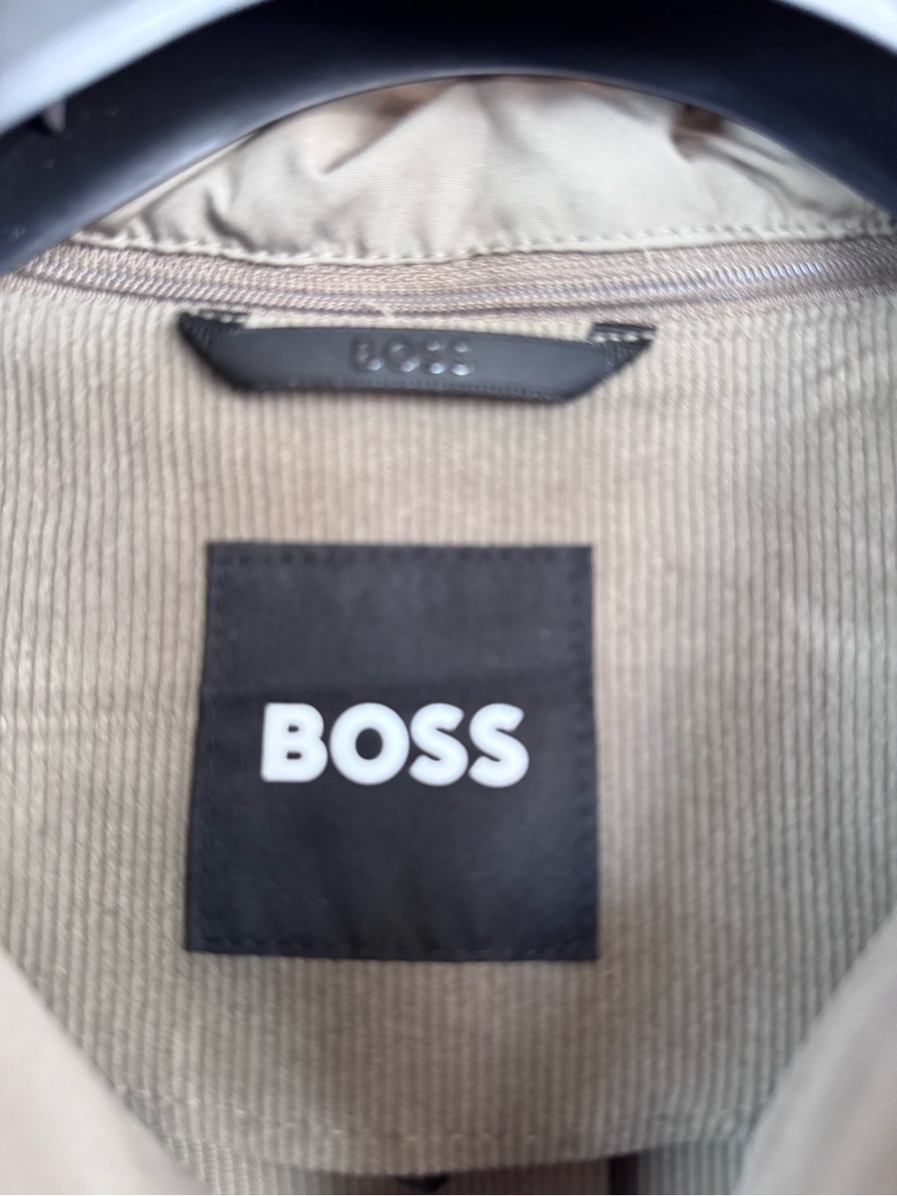 Hugo Boss Men's Olive Green Corduroy Blazer with Hooded Zip Insert - Picture 2 of 10